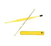 Strumento per la pulizia delle orecchie, set di cucchiai per l'orecchio con spazzola facile da trasportare per la famiglia per la casa(giallo)