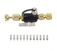 Strumento per la rimozione del nucleo della valvola, 1/4" e 5/16" in ottone HVAC Valve Core Tool con 20 micron di vuoto nominale per un rapido recupero ed evacuazione adatto per tecnici HVAC