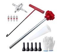 Strumento per la rimozione dello stelo della valvola, strumento per rimuovere lo stelo della maturazione | 13 x attrezzi per rimuovere il nucleo della valvola, 4 vie di rimozione del nucleo della