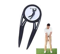 Strumento per la riparazione dei diviot, strumento per la riparazione dei divot | Strumento di riparazione in metallo, pennarello magnetico - Forchetta per l'allineamento del verde per golf