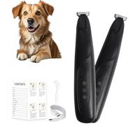 Strumento per la toelettatura degli animali domestici silenzioso senza fili con luce LED, trimmer per la cura delle zampe e delle unghie, tutte le razze, kit portatile, nero