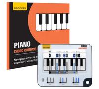 Strumento per l'apprendimento degli accordi di pianoforte, bussola e libro, strumento di apprendimento musicale, comprendere gli accordi sul pianoforte, costruire accordi dalla struttura degli accordi