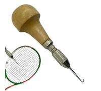 Strumento per legare la racchetta da squash, con manico in legno