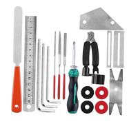 Strumento per liutaio per chitarra, 20 pezzi, levigatura dei tasti, livellamento, righello, set di riparazione strumenti per la manutenzione della chitarra