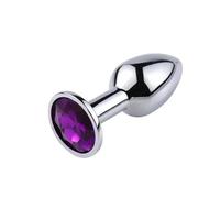 Strumento per massaggio manuale in metallo liscio, cuore di cristallo | Design portatile, costruzione compatta in un unico pezzo, rilassamento locale(Purple Circular,XXS 1.9CM)