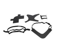 Strumento per modellare la barba Strumento per modellare la barba Set 5 pezzi ABS multifunzionale Guida precisa alla formazione per uomo Modello per toelettatura baffi (Nera)