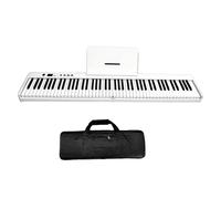 Strumento Per Pianoforte Con Tastiera Elettronica Multifunzionale Per Pianoforte Digitale Pieghevole A Grandezza Naturale Portatile A 88 Tasti Portatile Pianoforte Elettronico (Color : WH)