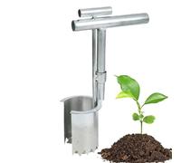 Strumento per piantare bulbi, trapiantatore in acciaio resistente, impugnatura ergonomica, strumento da giardinaggio efficiente, ideale per la primavera, 395 g in acciaio