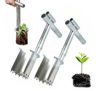 Strumento per piantare bulbi, trapiantatore per piantine da giardino, trapiantatore per piantine di piante e alberi da frutto con manico lungo, campionatore di terreno portatile, per scavare fori per