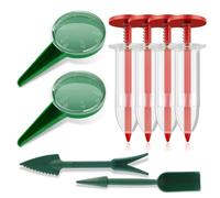 Strumento per piantare piantine, seminatore e spargitore in vaso | Dispenser per semina manuale | 8 attrezzi da giardinaggio con distanziatore per piantine, kit portatile per piantare vasi
