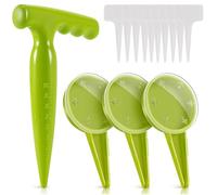 Strumento per piantare semi, set dispenser per semi, 17,5 cm, strumento da giardino in plastica, per piantare, scavare bulbi da giardino con manico per semina, piantare, bulbi, scavare