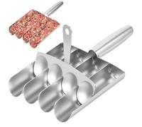 Strumento per Polpette a File in Acciaio Inox per Cucina | Manuale Multi-riga, Antiaderente e Facile da Pulire, per Polpette e Palline di Pesce in Cucina