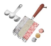 Strumento per polpette di carne manuale antiaderente | Triplo stampo per polpette di carne per cibo, carne, hamburger, polpette di polpette, cucinare, all'aperto, feste