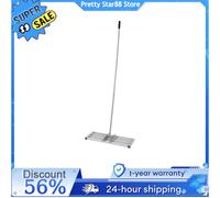 Strumento per prato a livello Rastrello per prato nel terreno Strumenti per la pulizia del giardino in acciaio inossidabile con manico per giardino, cortile, golf e prato (30 x 10 pollici)