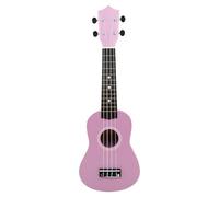 Strumento Per Principianti Di Chitarra Piccola In Legno A Quattro Corde Colorato Ukulele Da 21 Pollici Ukes con Kits(Pink)