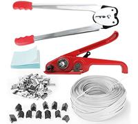 Strumento per reggette per imballaggio di scatole, sigillatore manuale, kit di utensili per taglierina e tensionatore per reggette in polietilene per impieghi gravosi, per reggette larghe da 1/2" a