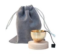 Strumento per rilassamento della campana sonora per meditazioni, in metallo con base in legno per alleviare lo stress e strumento per rilassamento del suono