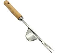 Strumento per rimuovere erbacce, in acciaio inox, con base a leva e manico confortevole, forchetta da giardino appendibile per rimuovere le erbacce, estirpatore a mano per scavare radici più profonde