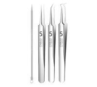 Strumento per rimuovere la testa nera, kit di strumenti per popper brufoli, Strumento per estrarre brufoli, Kit di strumenti per schioccare i brufoli con scatola di immagazzinaggio, strumento per la r