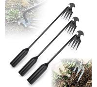 Strumento per rimuovere le erbacce, strumento manuale da giardino, diserbante manuale 2025, strumento portatile per la rimozione delle erbacce con manico lungo, 4 denti in acciaio al manganese