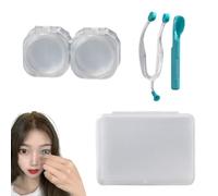 Strumento per rimuovere lenti contatto morbide - Strumento per rimuovere i contatti in silicone - Rimozione e inserto morbide lenti contatto, pinzette Scoop per ragazze con unghie lunghe