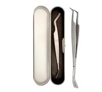 Strumento per rimuovere zecche 2 in 1 per rimuovere acari, pinzette per rimuovere gli acari in acciaio inox, pinzette per animali domestici, cani, gatti, gatti, persone, scatola di ferro, vedi