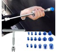 Strumento per Riparazione Ammaccature,19pcs Kit Rimozione delle Ammaccature Auto,Ripara Ammaccature Auto,T-Bar Hammer Pull Rod Puller, Levabolli Carrozzeria,Riparazione Ammaccature Carrozzeria Auto