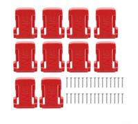 Strumento per riporre batterie con clip da cintura per batterie da 18 V, compatibile con più capacità della batteria, supporto in plastica con montaggio a vite per l'organizzazione dell'officina (10