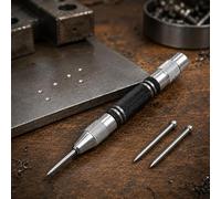 Strumento per rompere il vetro, 12,7 cm, perforatore automatico a molla, strumento di perforazione centrale per metallo/legno, strumento di fuga di emergenza con 2 punte di ricambio