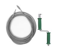 Strumento per sbloccare scarichi con manico, sonda flessibile per tubature, strumento professionale per sbloccare lavelli da cucina, scarichi di fognature, bagni e WC (5 m * 10 mm)
