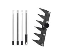 Strumento per scalare con manico lungo | Decespugliatore manuale per giardinaggio paesaggistica e aerazione del suolo | Rimozione da giardino resistente con lunghezza telescopica per aghi di pino