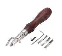 Strumento per scanalare la pelle, 7 in 1 Pro Scanalatore per cuciture regolabile e smussatore per cordonature Smussatori per bordi in pelle per lavori di lavorazione della pelle