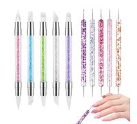 Strumento per scolpire in gel 3D - Pennello in silicone a doppia punta - Accessorio per scolpire unghie e forniture per manicure per uso a casa o in viaggio