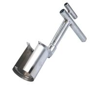 Strumento per trapianto da giardino in acciaio inox, campionatore portatile con manico a T per piantare bulbi e coltivare alberi da frutto, argento