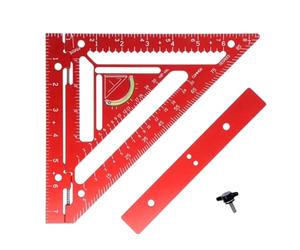 Strumento per travi a squadra, righello triangolare in lega di alluminio con blocco di posizionamento, strumento di misurazione per la progettazione e la lavorazione del legno, mis