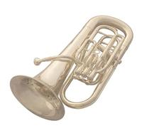 Strumento Per Tuba Eufonio In Ottone Placcato Argento A Tre Chiavi E Una Chiave Su Un Lato Con Accessori Kit Eufonio
