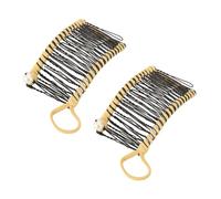 Strumento Pettine per Copertoncino, 2 Pezzi Comodi Fermagli per Capelli a Banana Intrecciati in Metallo Robusti per Capelli Ricci Ondulati Spessi (YELLOW)