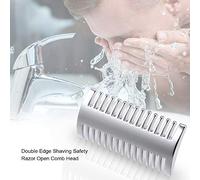 STRUMENTO RASATURA PER BARBIERE A PETTINE APERTO DI SICUREZZA IN LEGA DI ZINCO ARGENTO PER USO DOMESTICO