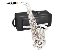 Strumento Sassofono Kit Completo Per Sassofono Contralto In Mi Bemolle Con Custodia E Accessori(Silver)