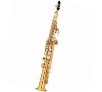 Strumento Sassofono Ottone Dritto Acuto Sib Piatto Sassofono Sassofono Strumento A Fiato Conchiglia Naturale Chiave Intagliata Modello Con Carryi(Gold)