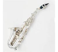 Strumento Sassofono Sassofono Acuto Curvo Professionale In Argento Si Bemolle Strumento Jazz Sax In Ottone Puro Nichelato(Bag A)