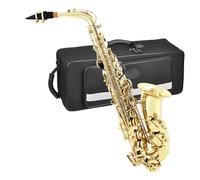 Strumento Sassofono Sassofono Contralto Mi Bemolle Kit Completo Con Custodia Per Il Trasporto Guanti Bianchi E Attrezzi(Gold)