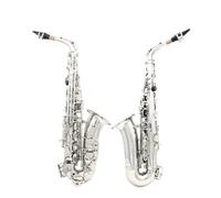 Strumento Sassofono Set Per Intaglio Del Corpo In Ottone Per Sassofono Contralto Mib Con Custodia Accessori Per Sassofono Strumenti A Fiato Professionali Sax Bemolle E(Silver)