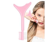 Strumento separatore per ciglia, pettine per mascara, design a pennello 2 in 1, per il trucco in silicone, per principianti e professionisti, dimensioni tascabili, colore casuale, 1 pezzo