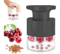 Strumento snocciolatore di ciliegia, 2025, strumento migliorato a 7 fori, strumento di rimozione portatile Easy Squeeze Cherryse con protettore splatter, Per dessert marmellata succo di biancospino