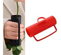 Strumento spelafoglia per rose e rose, design cilindrico per rimuovere le spine con impugnatura antiscivolo, funzionamento senza sforzo per rose e fiori, portatile per casa, matrimoni, fioristi (rosso