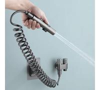 Strumento spray a base in acciaio inox per la pulizia del WC con funzionamento a pressione per una sola pressione ed efficiente dispersione dell'acqua per risultati igienici (nero)
