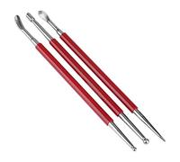 Strumento stilo per intaglio della pelle, 3 pezzi Set di strumenti per strofinare i tergicristalli per pressa da stampa in plastica e gomma fatti a mano in pelle per modellare la