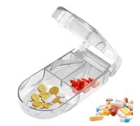 Strumento Taglierina Compresse Splitter Per Pastiglie Da Viaggio - Divisore Per Tablet Portatile Multiuso | Trituratore Di Pillole Facile Da Usare, Taglierina Di Piccole Pillole Con Stoccaggio Coppia