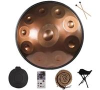 Strumento Tamburo A Mano In Acciaio Da 22 Pollici, Set Di Tamburi A Mano Da 9/10/12 Note, Tamburo A Lingua Per La Guarigione Del Suono, Meditazione E Rilassamento(Gold,10 Notes (432Hz))